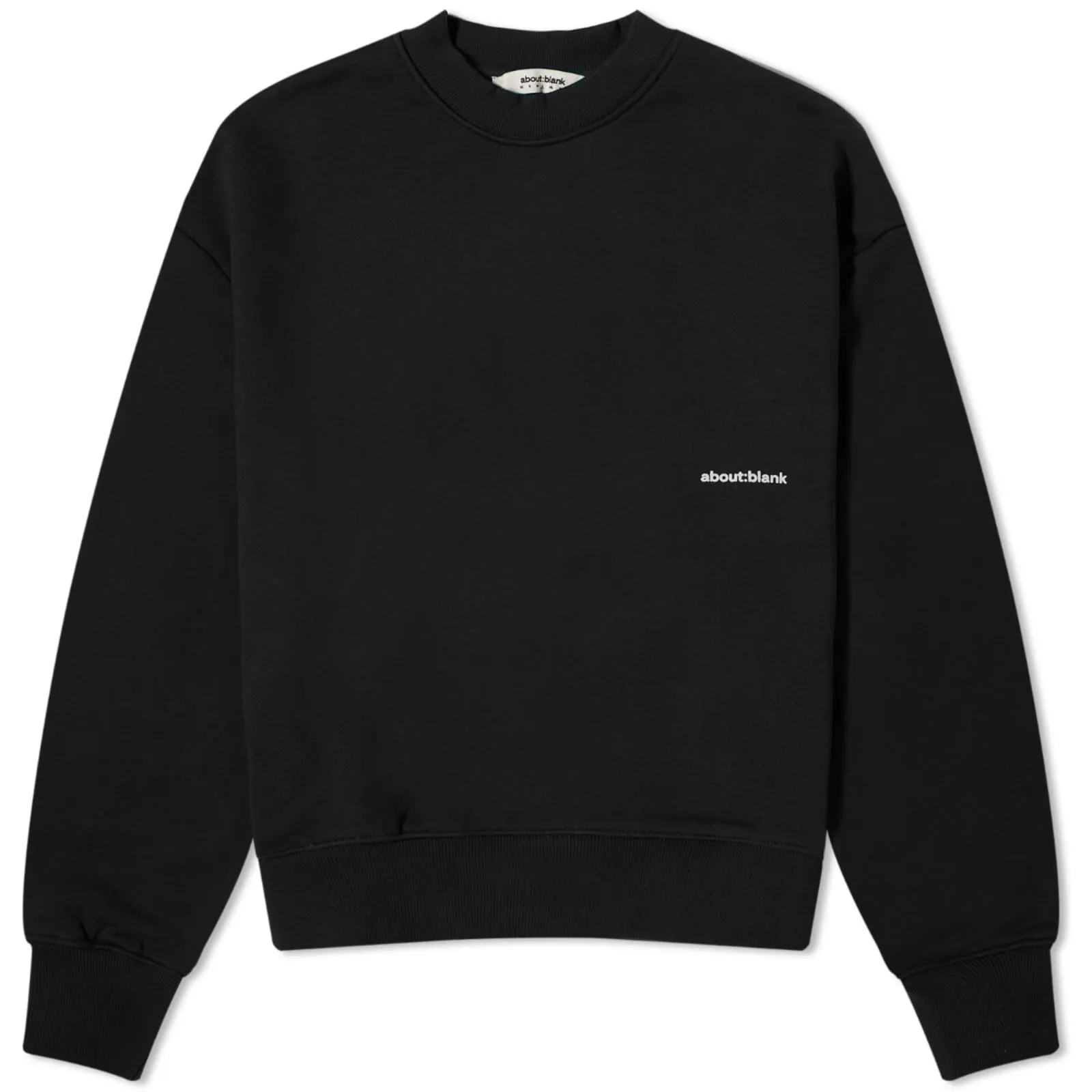 About:Blank Box Logo Sweatshirt, Black & Ecru