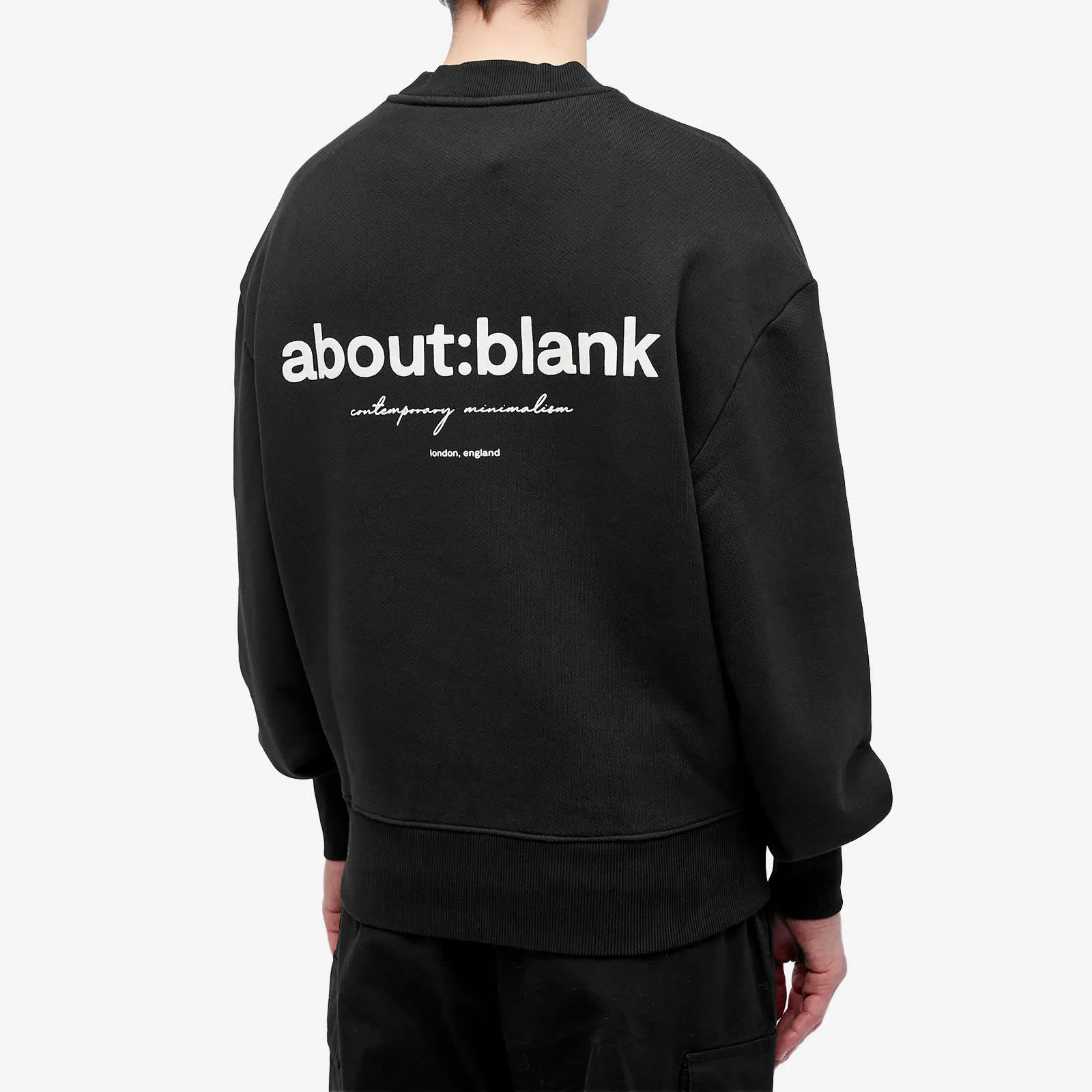 About:Blank Box Logo Sweatshirt, Black & Ecru