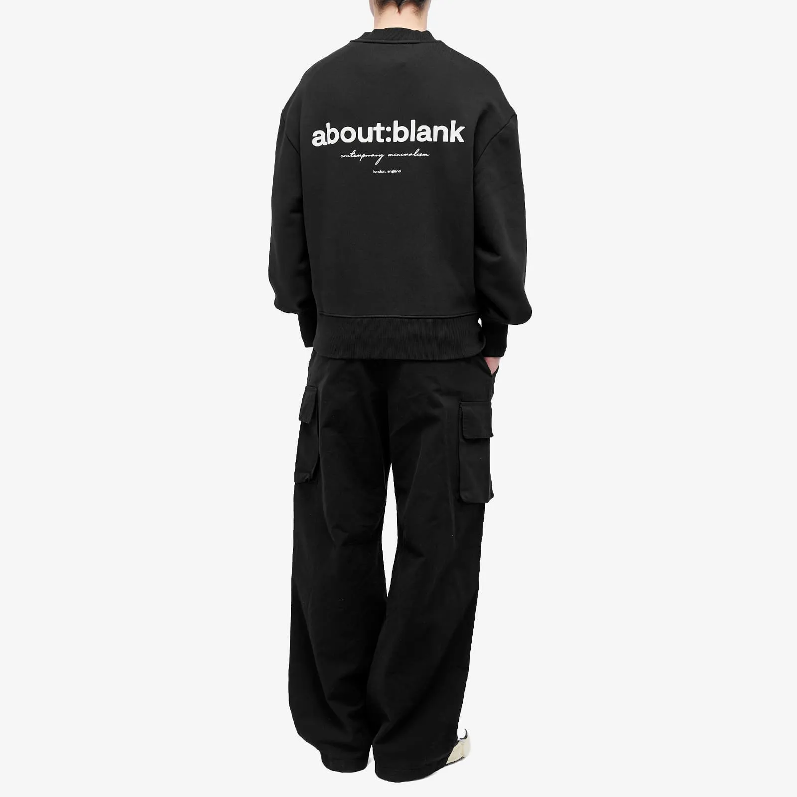 About:Blank Box Logo Sweatshirt, Black & Ecru