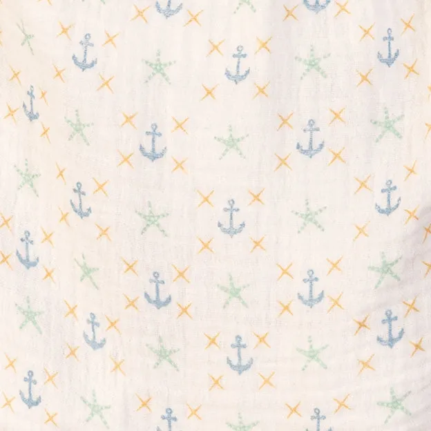 Anchors and Starfish Pima Cotton Muslin Tank Romper