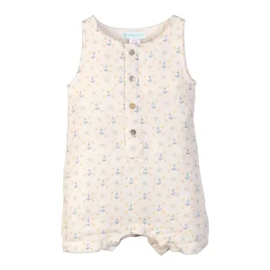 Anchors and Starfish Pima Cotton Muslin Tank Romper