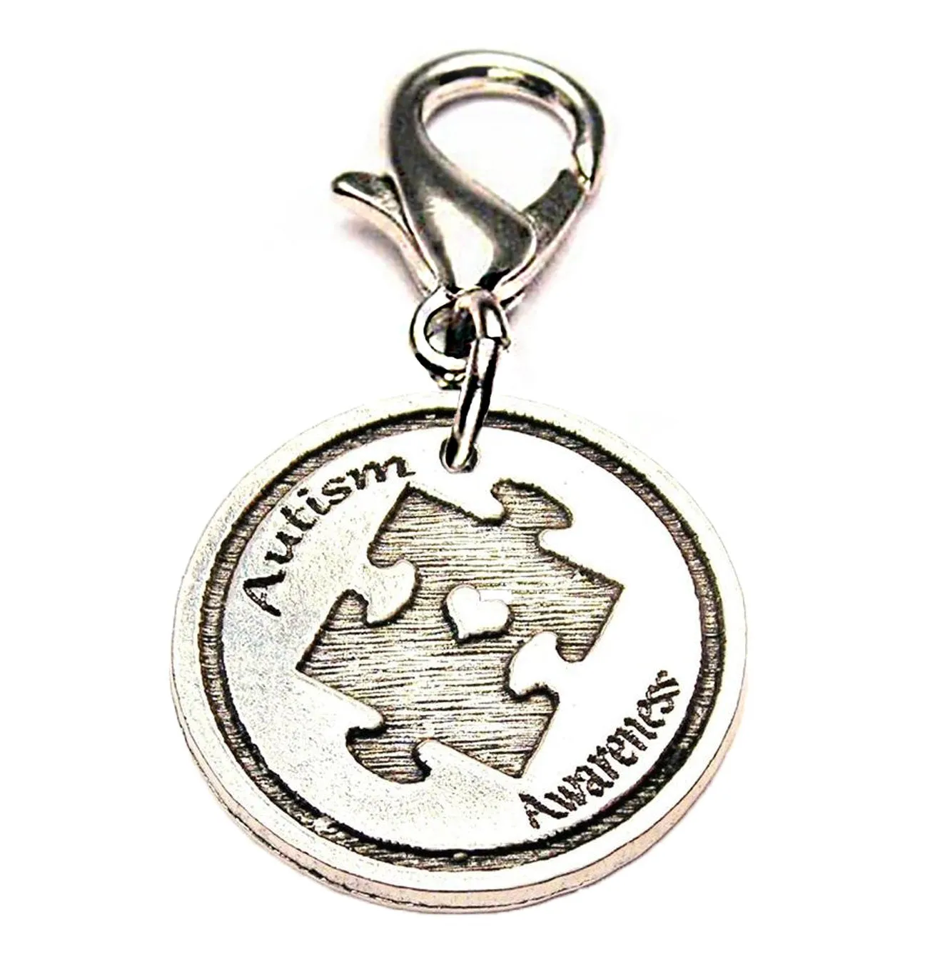 Autism Awareness With Puzzle Piece Zipper Pull