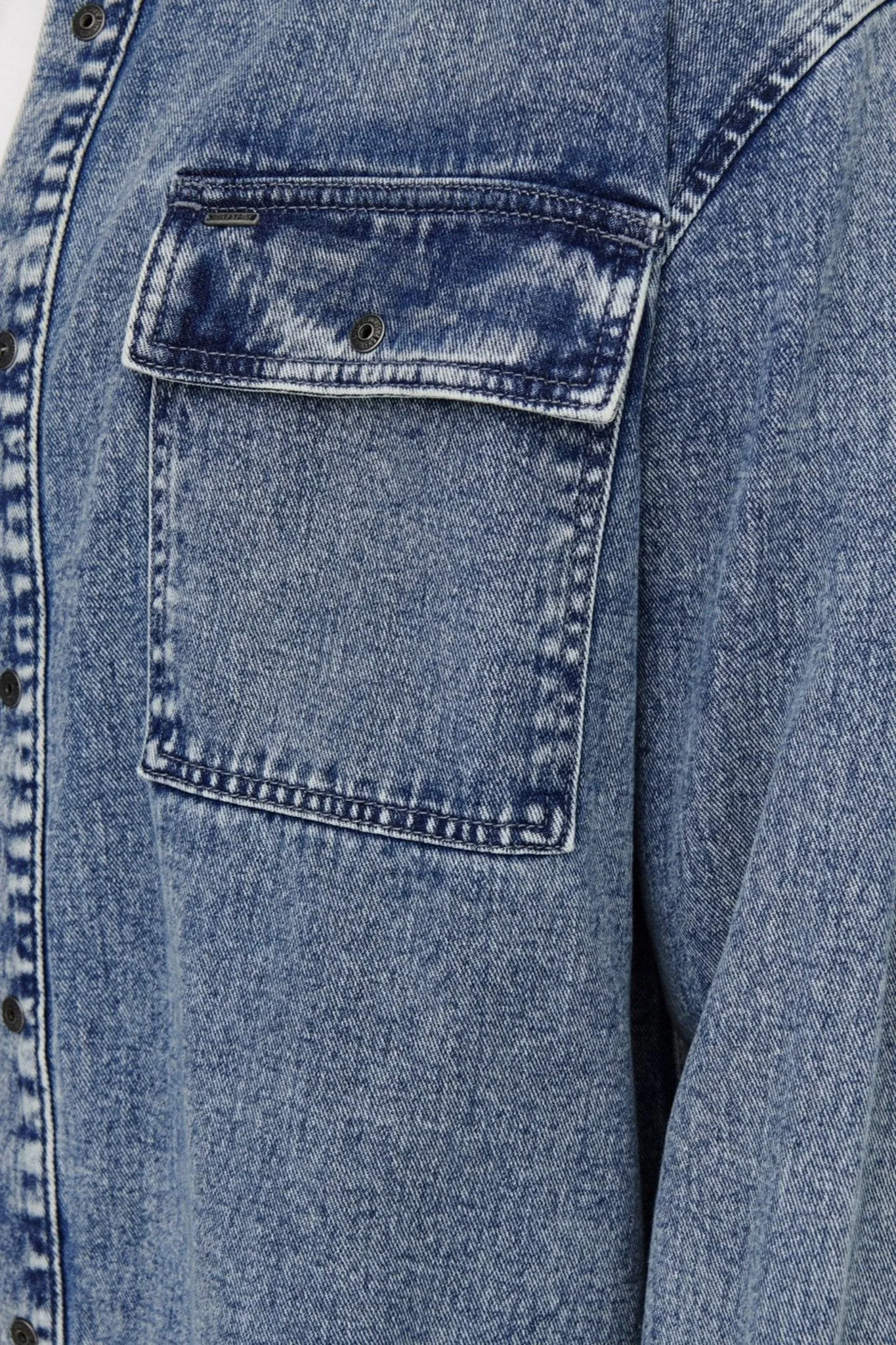 Bill Washed Overshirt - Blue Denim
