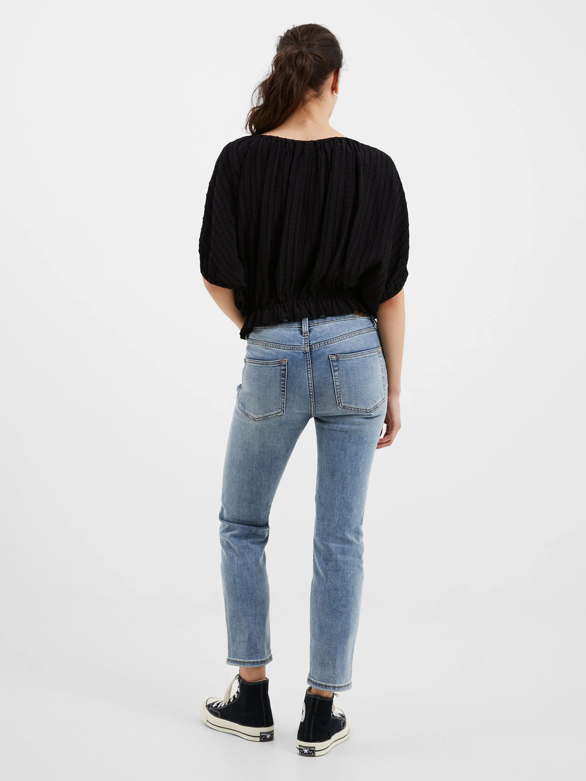 Birch Seersucker Scoop Neck Top