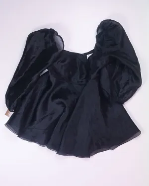 Black Selkie Peasant Dress, 5X