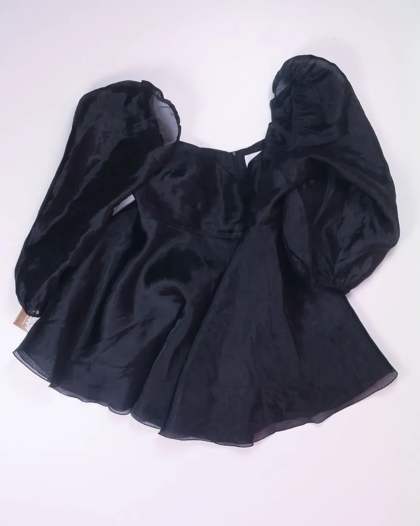 Black Selkie Peasant Dress, 5X