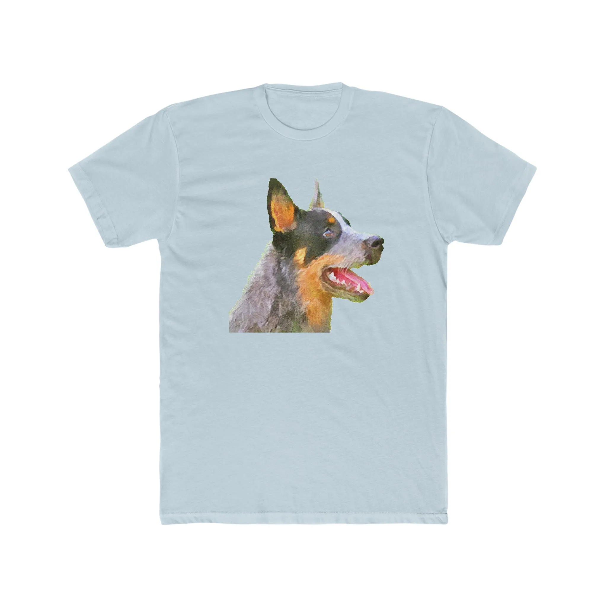 Blue Heeler - Australian Cattle Dog 'Percy' - --  Men's Fitted Cotton Crew Tee