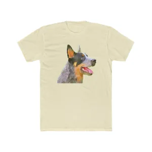 Blue Heeler - Australian Cattle Dog 'Percy' - --  Men's Fitted Cotton Crew Tee