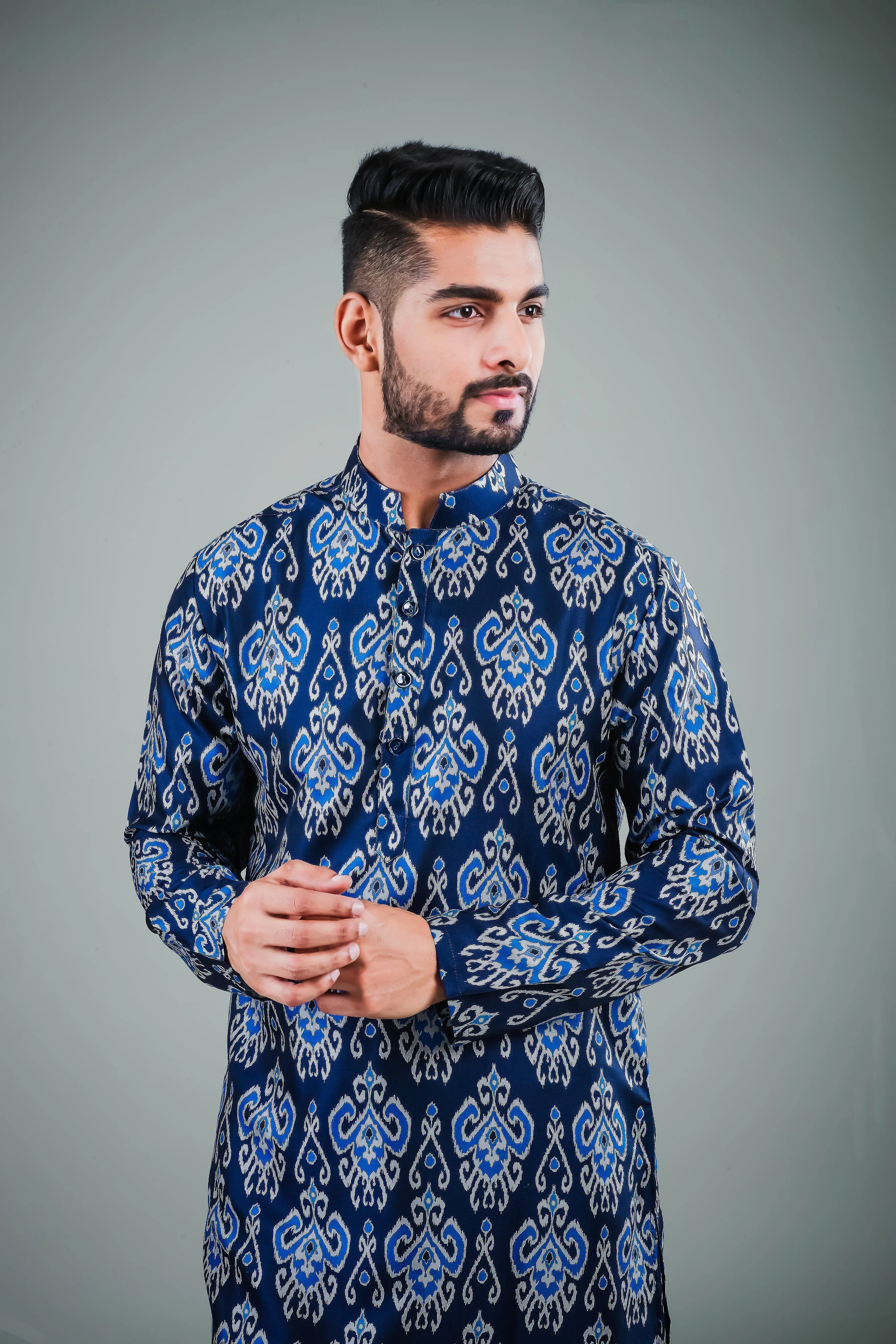 Blue Hues - Silk Kurta
