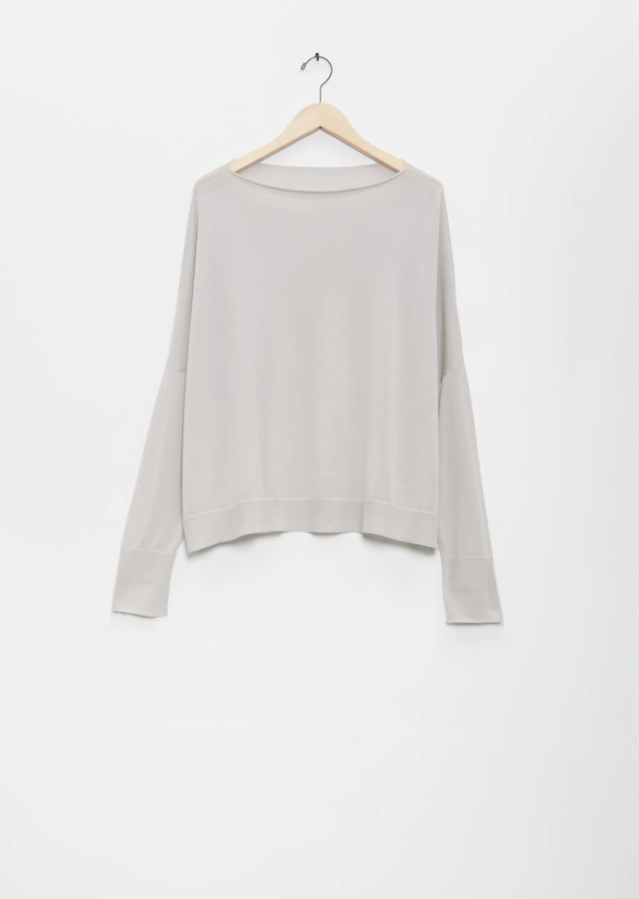Cashmere Boat Neck Sweater — Ice