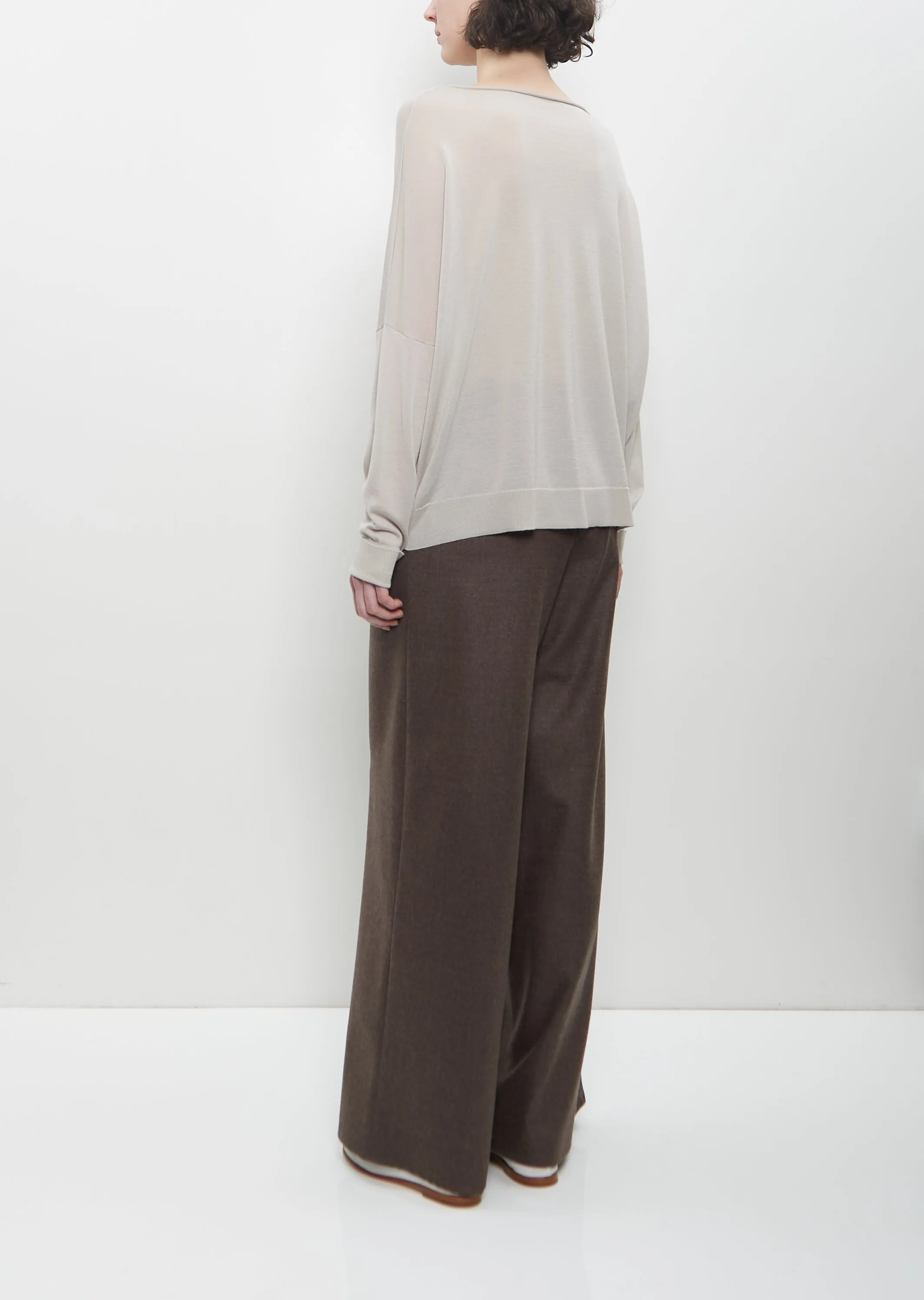 Cashmere Boat Neck Sweater — Ice