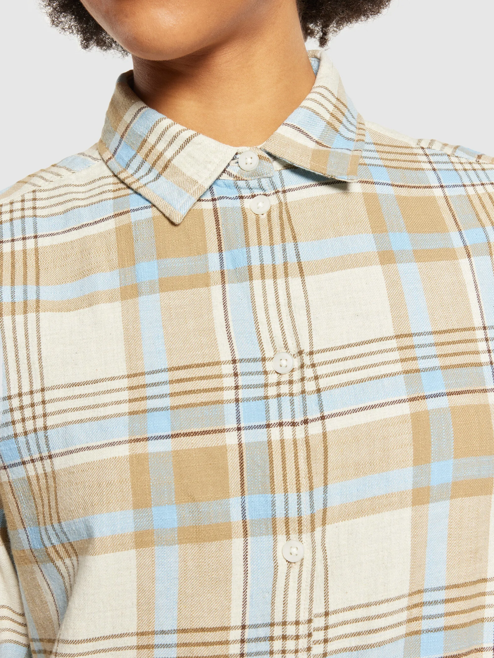 Check flannel shirt - GOTS/Vegan - blue check