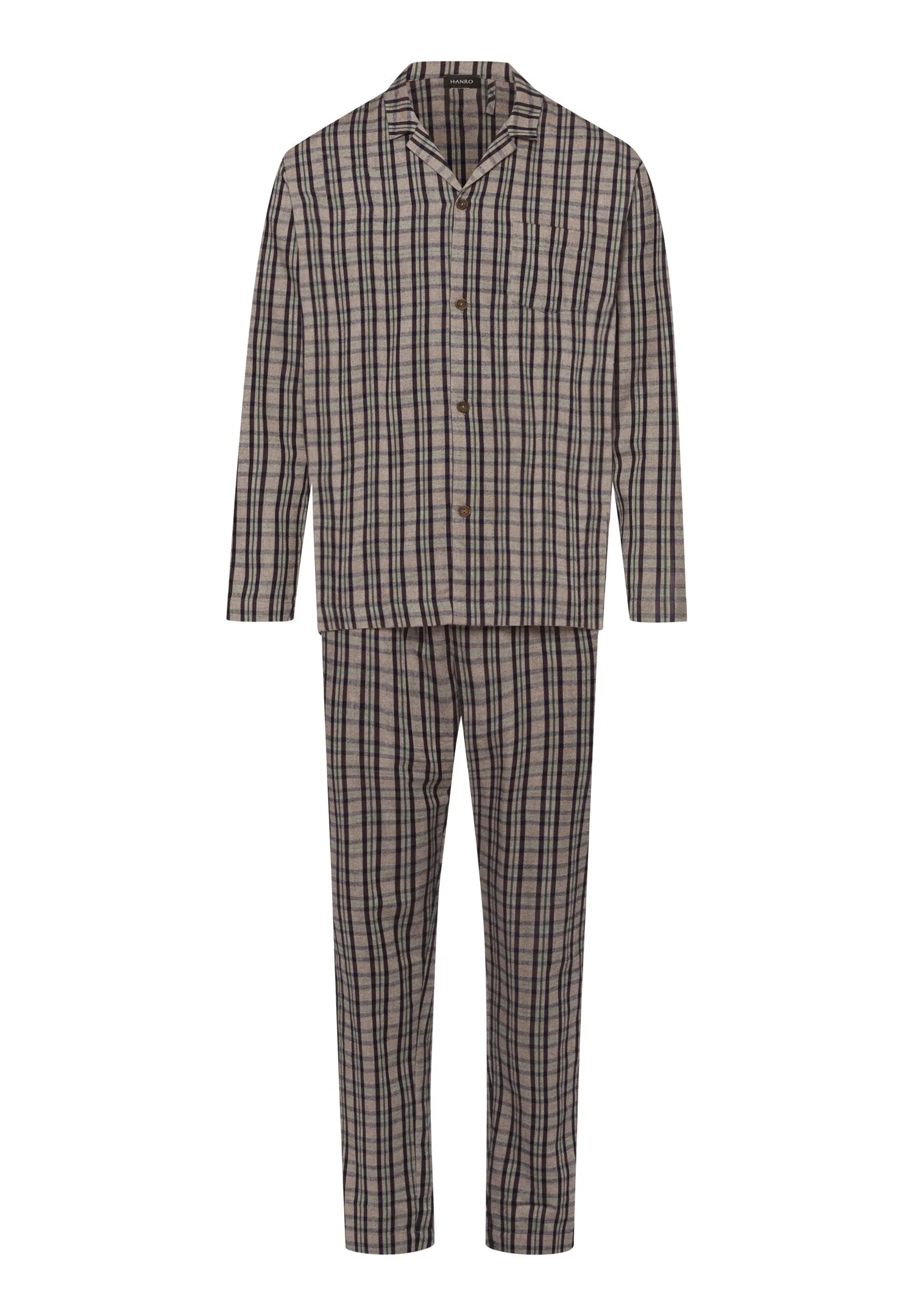 Cozy Comfort Cotton Flannel Button Front Pajama Set | Essential Stripe 75724-2389