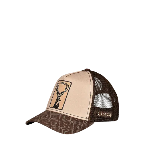 Cuadra Men's Snapback With Deer Patch Brown Cap