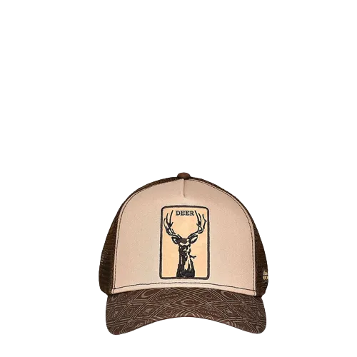 Cuadra Men's Snapback With Deer Patch Brown Cap