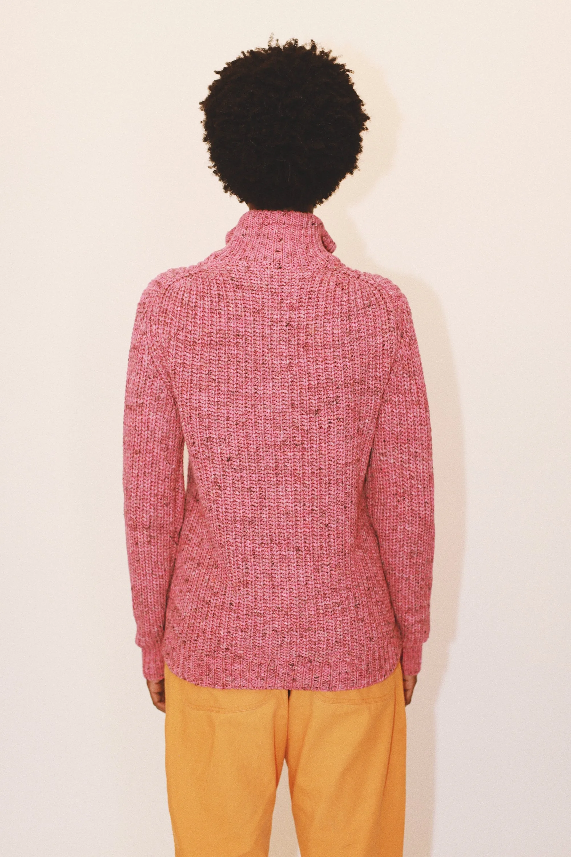 DAVE ZIP CARDIGAN - PINK