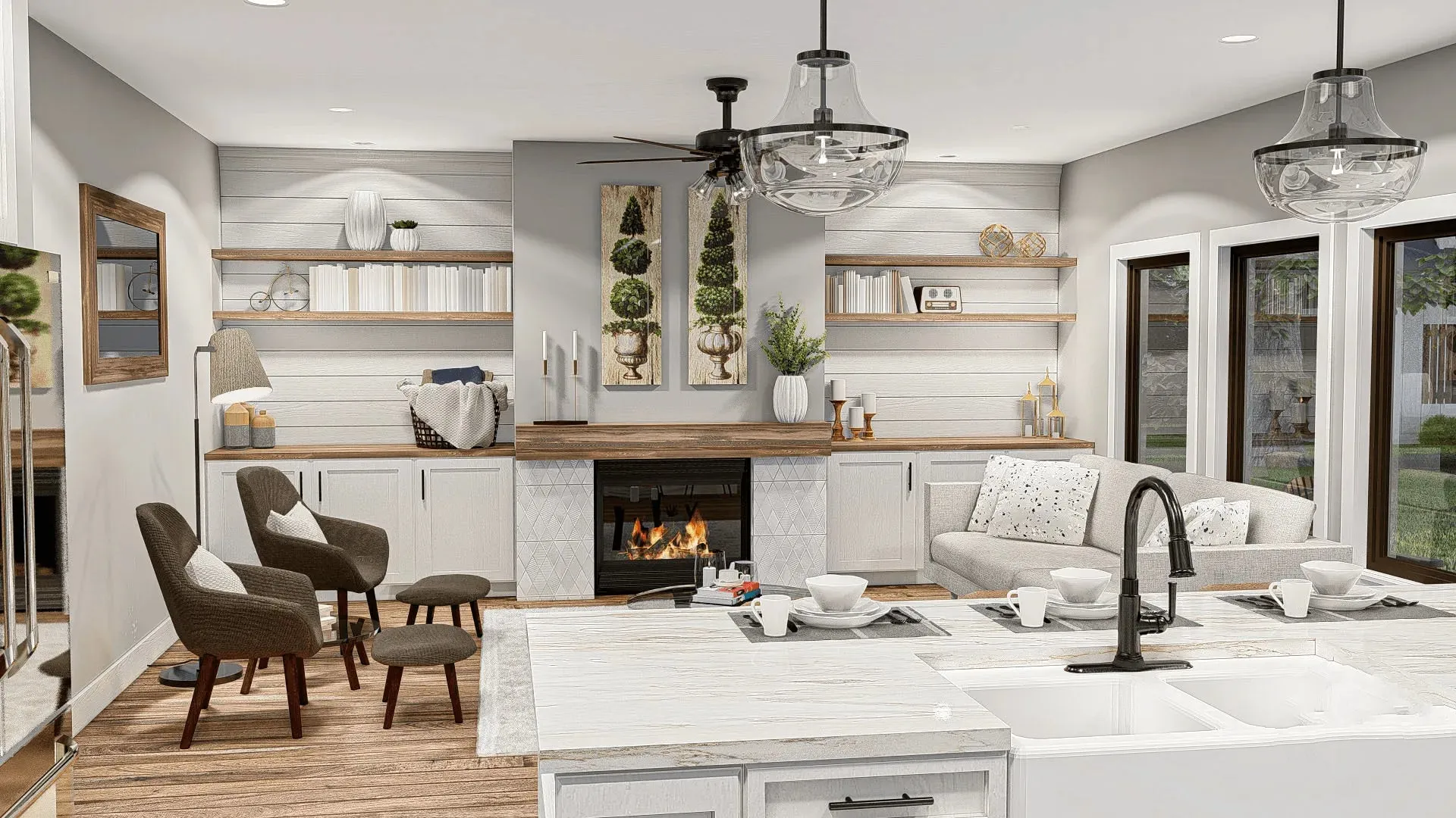 Elegant 2,218 sq ft  home plan with family-friendly well-crafted design