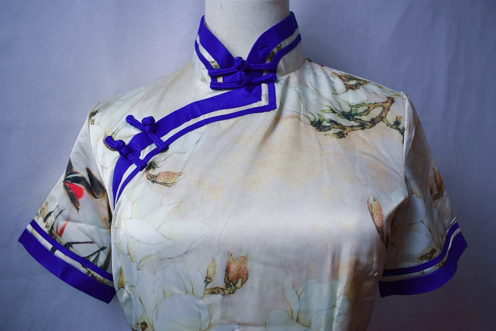 Elegant Silk QiPao/Cheongsam 90/76/96, length 133