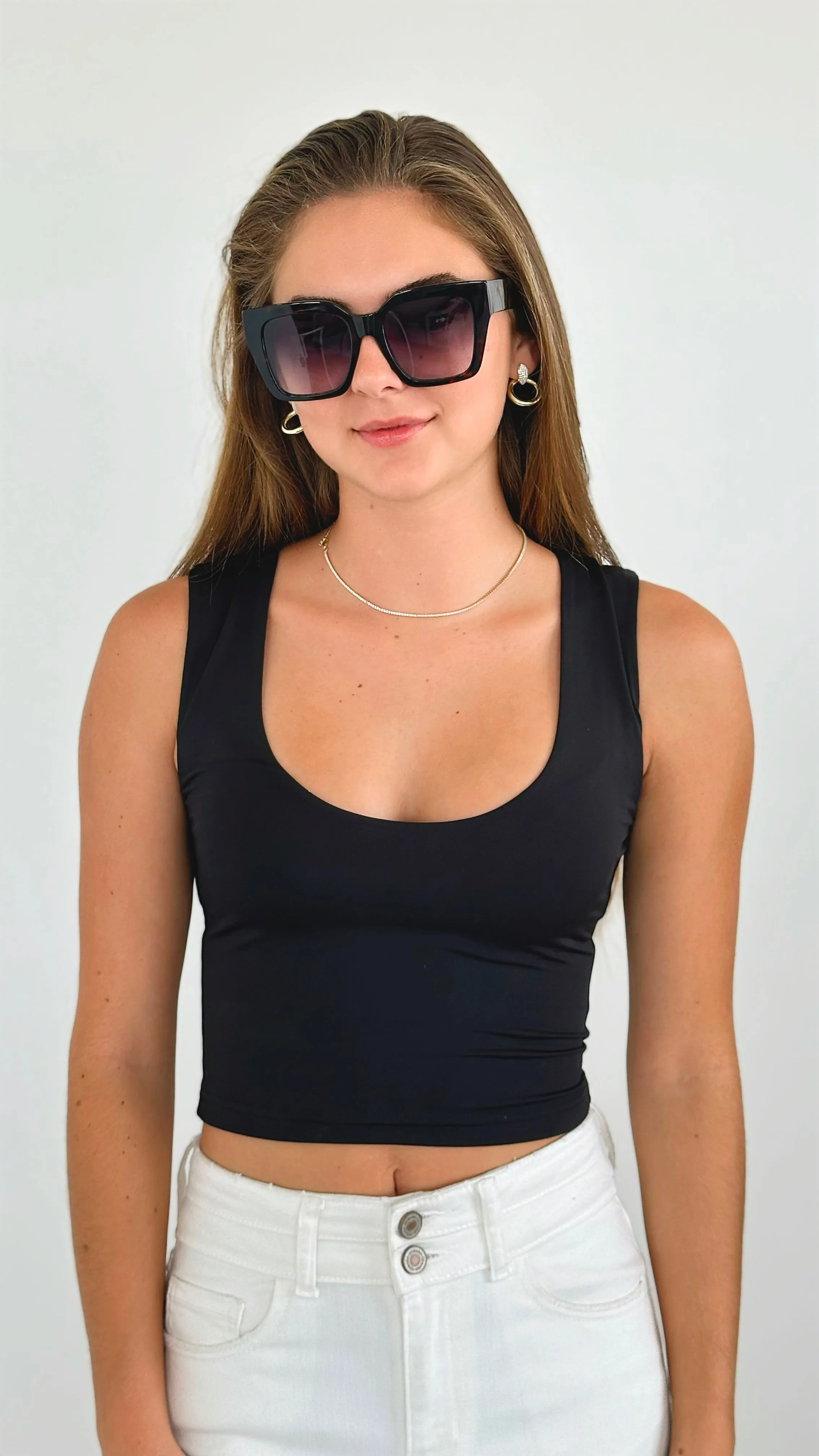 Essentials Sleeveless Top - Black