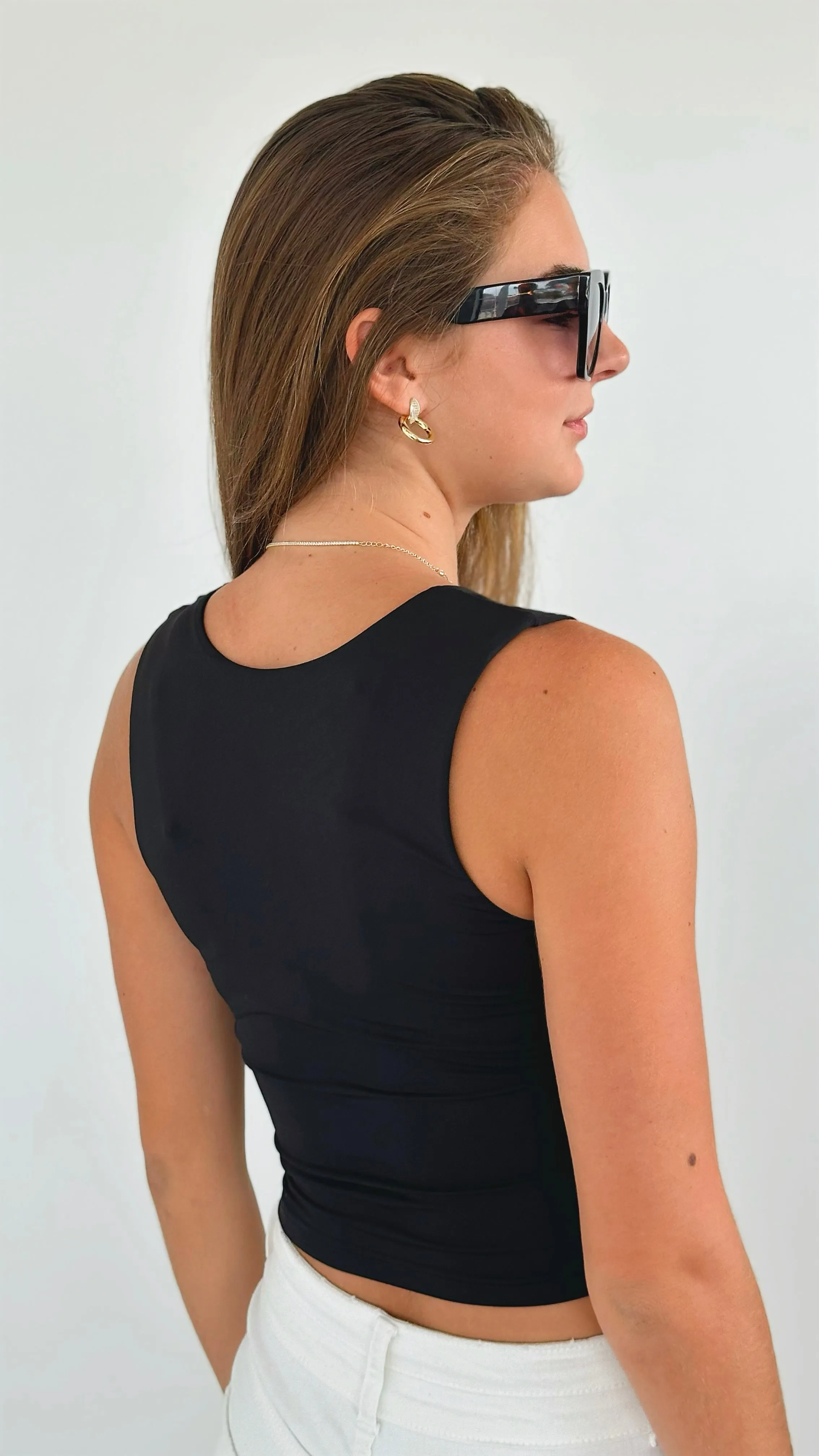 Essentials Sleeveless Top - Black