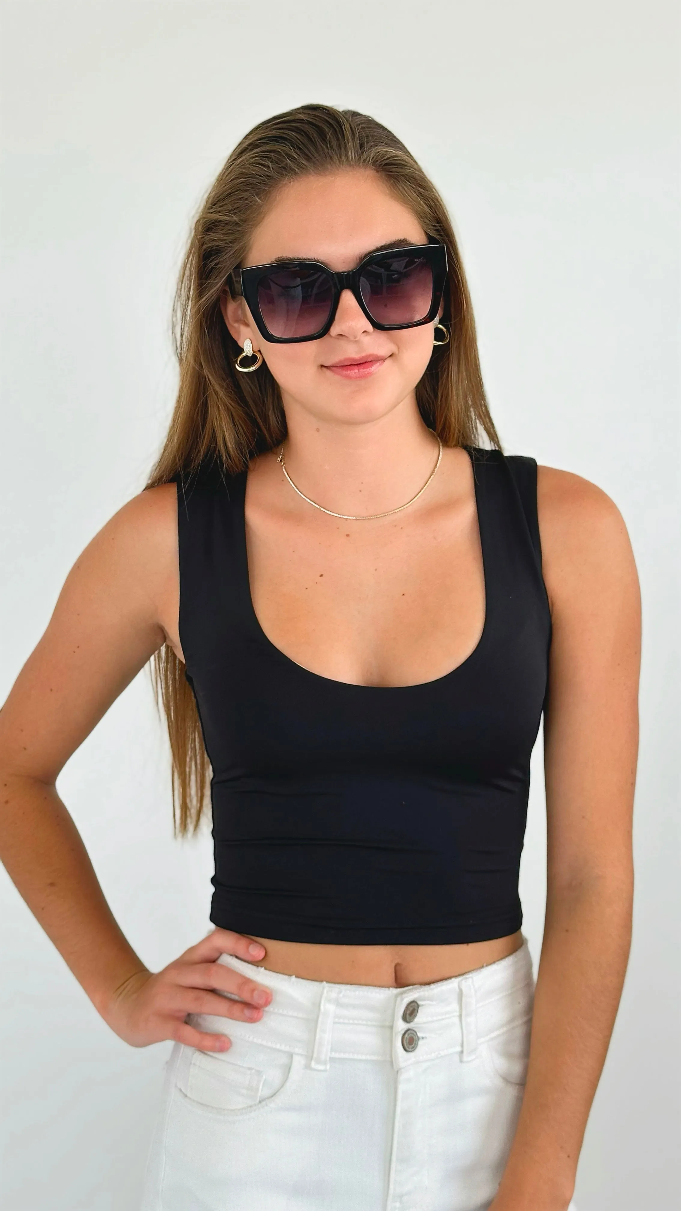 Essentials Sleeveless Top - Black