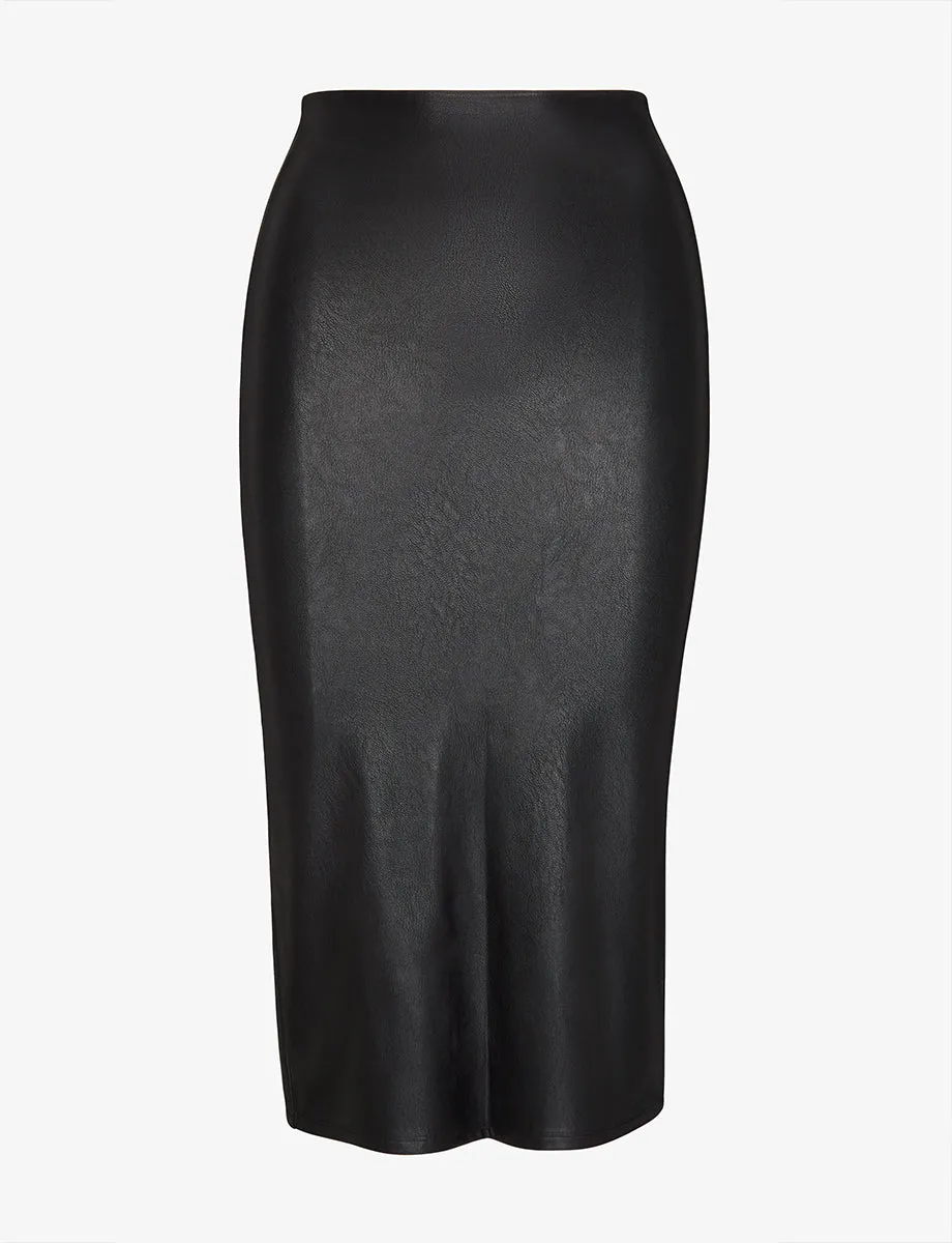 Faux Leather Midi Skirt