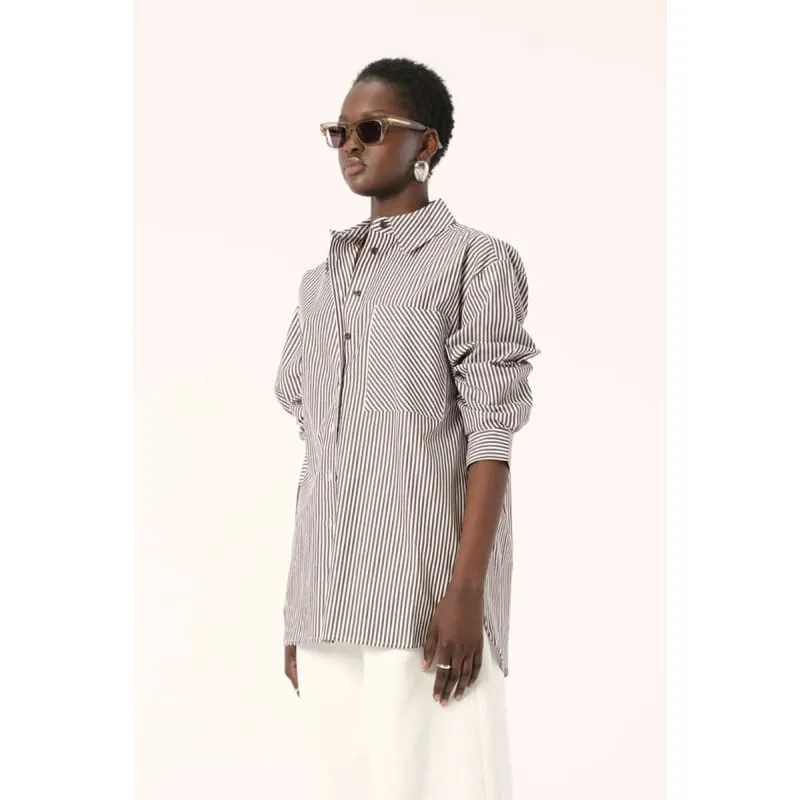 Faye Shirt | Chocolate Stripe