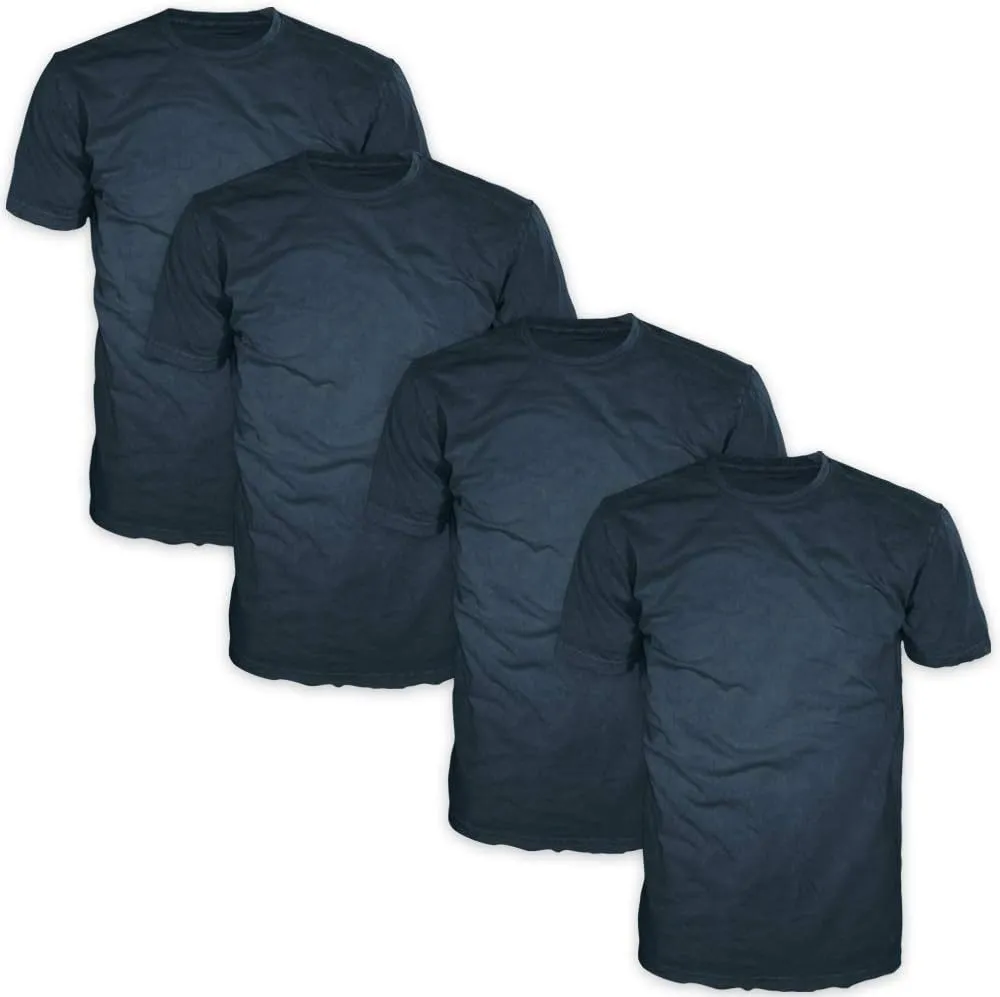 FSD Basic Plain Crew Neck Short Sleeve T-Shirts for Men (Pack of 4 Regular -5XL, Big and Tall)