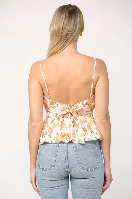 Good Enough To Eat Smocked Waist Tie Back Top