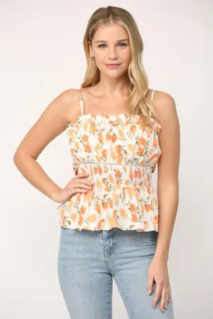 Good Enough To Eat Smocked Waist Tie Back Top