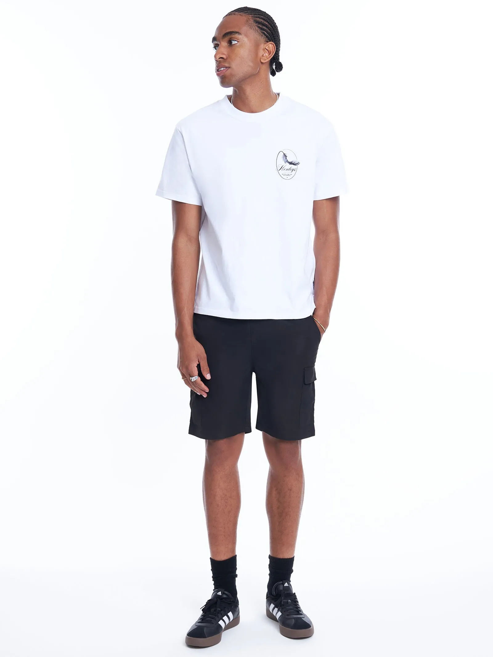 HENLEYS MEN'S GRIT CARGO BLACK SHORT