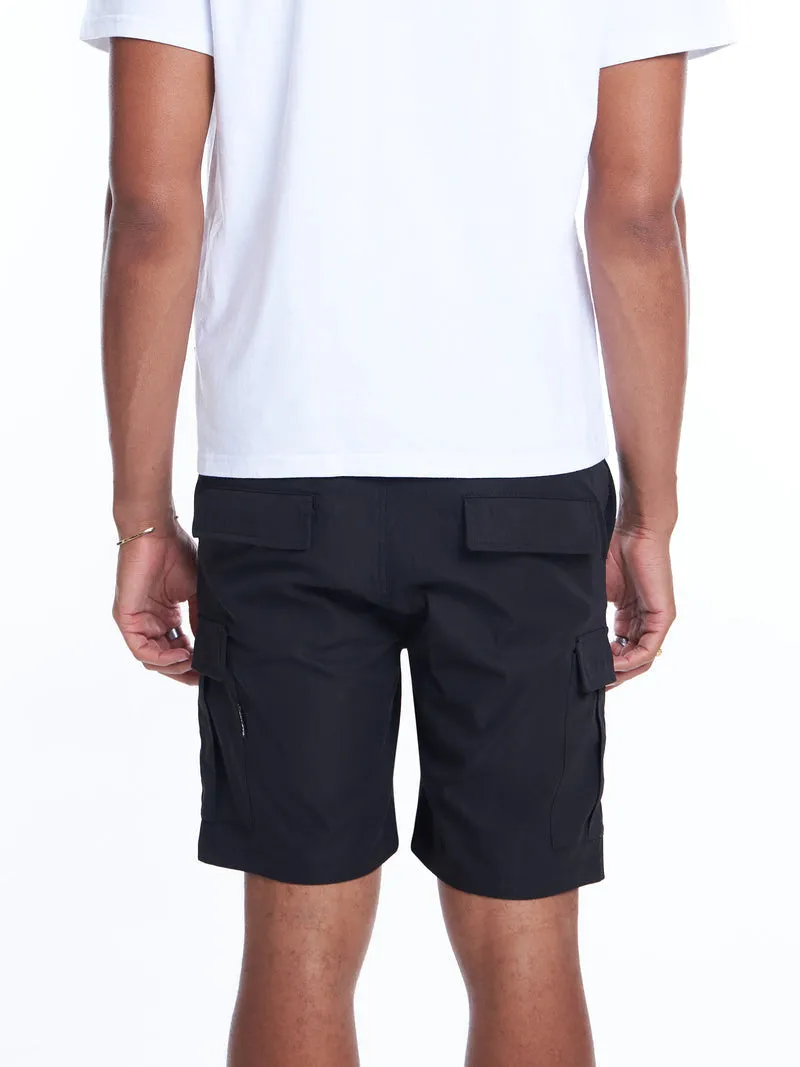HENLEYS MEN'S GRIT CARGO BLACK SHORT