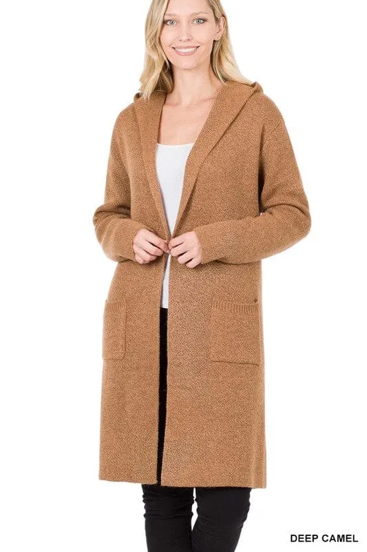 Hooded Open Front Cardigan *Online Only*