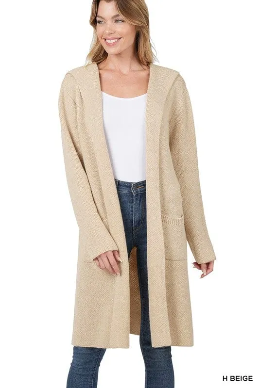 Hooded Open Front Cardigan *Online Only*