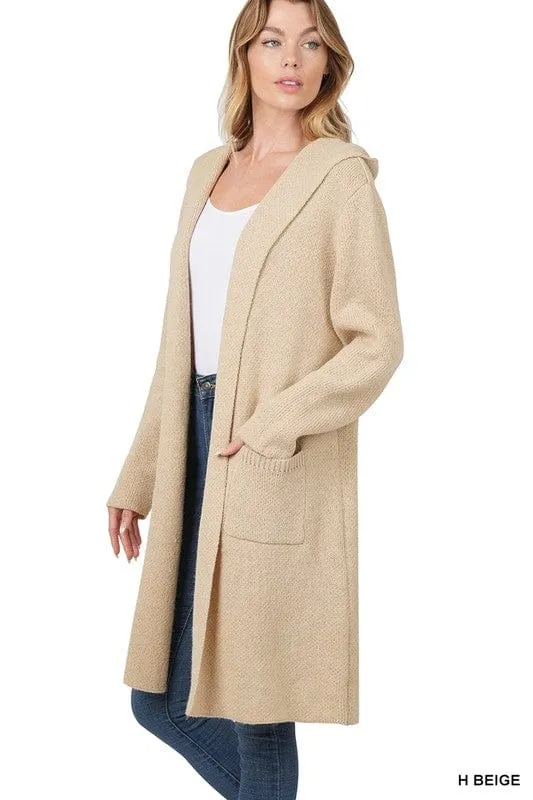 Hooded Open Front Cardigan *Online Only*