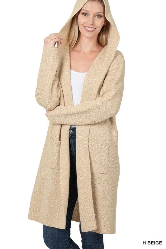 Hooded Open Front Cardigan *Online Only*
