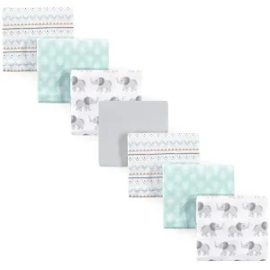 Hudson Baby Cotton Flannel Receiving Blankets Bundle, Gray Elephant