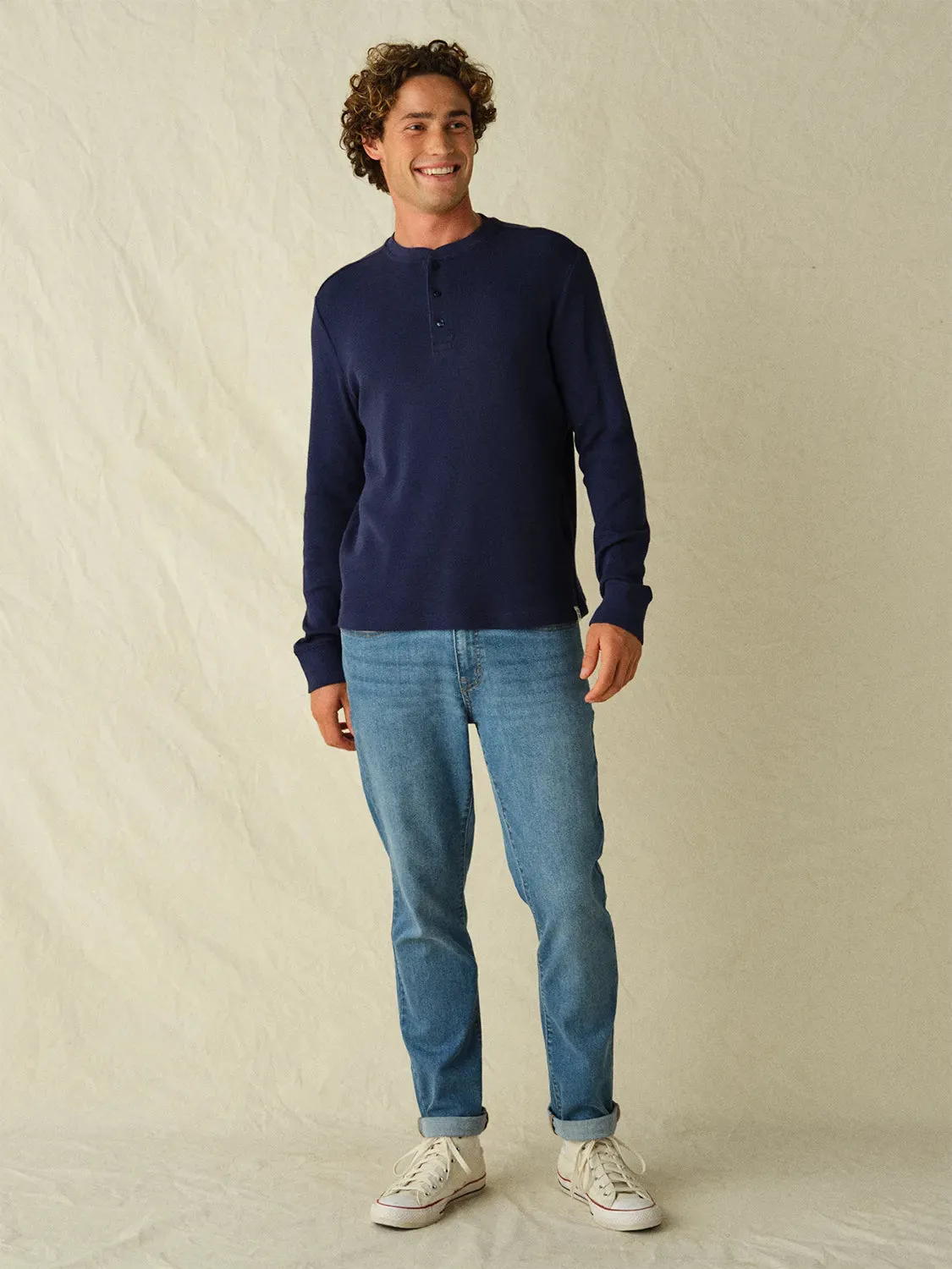 Hudson Waffle Henley | Navy