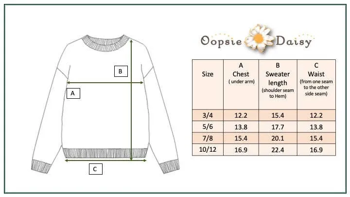 Kids Red & Green Tree Snowflake Fuzzy Crew Neck Sweater: