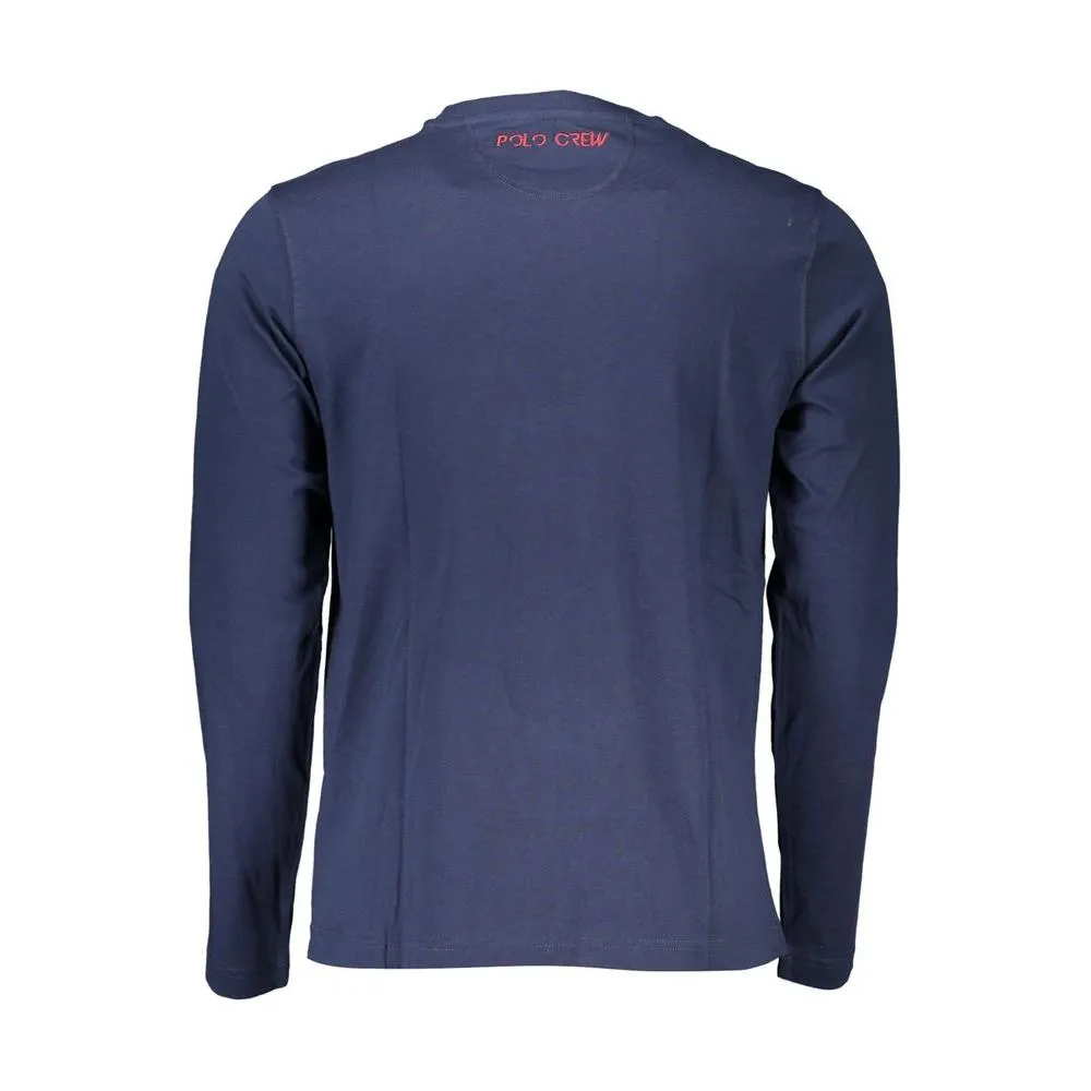 La Martina Regal Blue Crew Neck Embroidered Tee