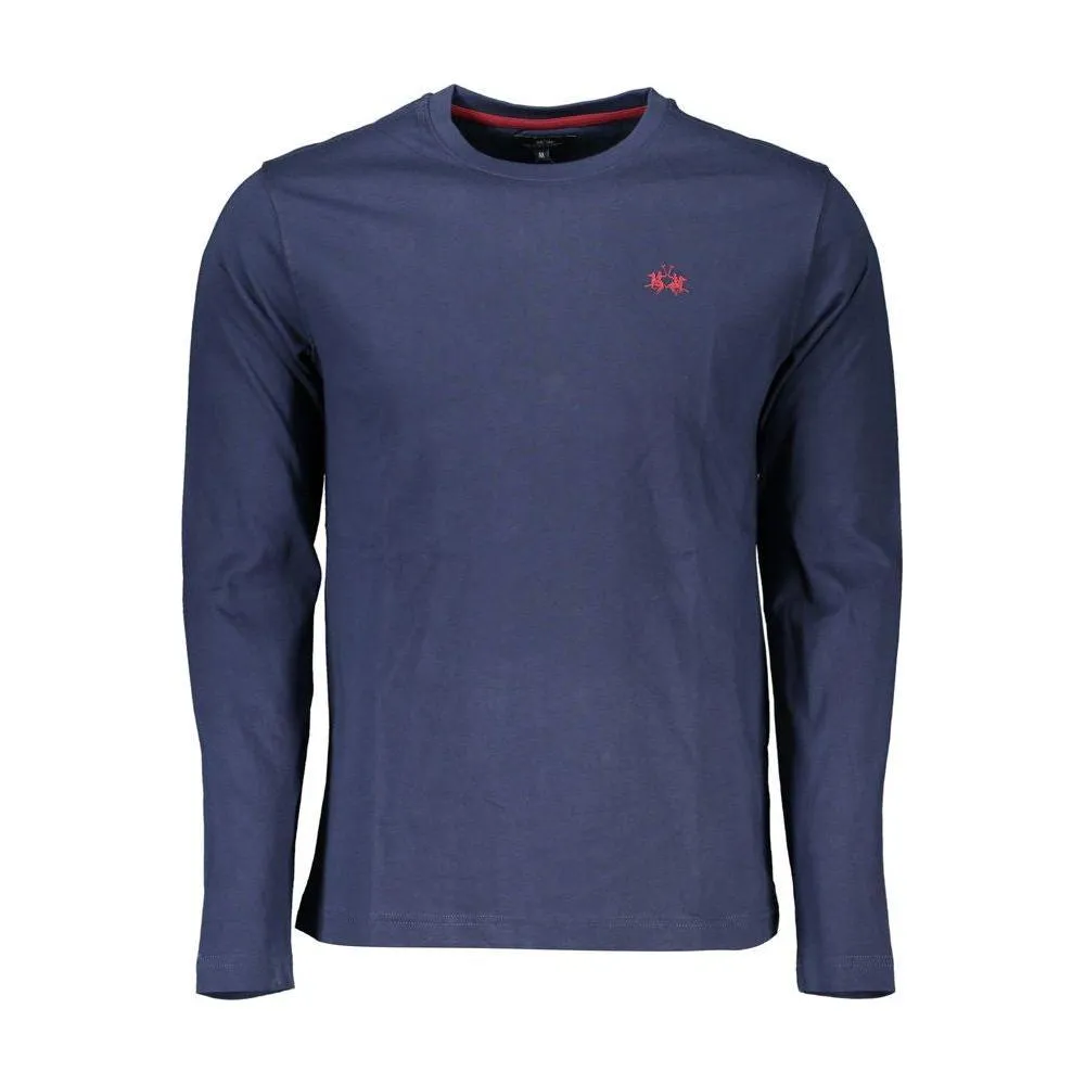 La Martina Regal Blue Crew Neck Embroidered Tee