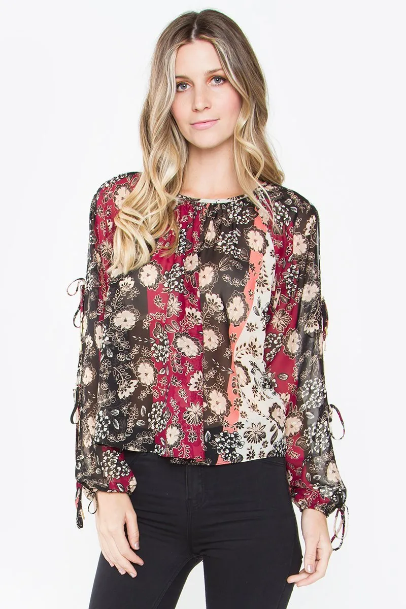 Leyna Chiffon Peasant Blouse