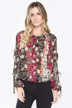 Leyna Chiffon Peasant Blouse