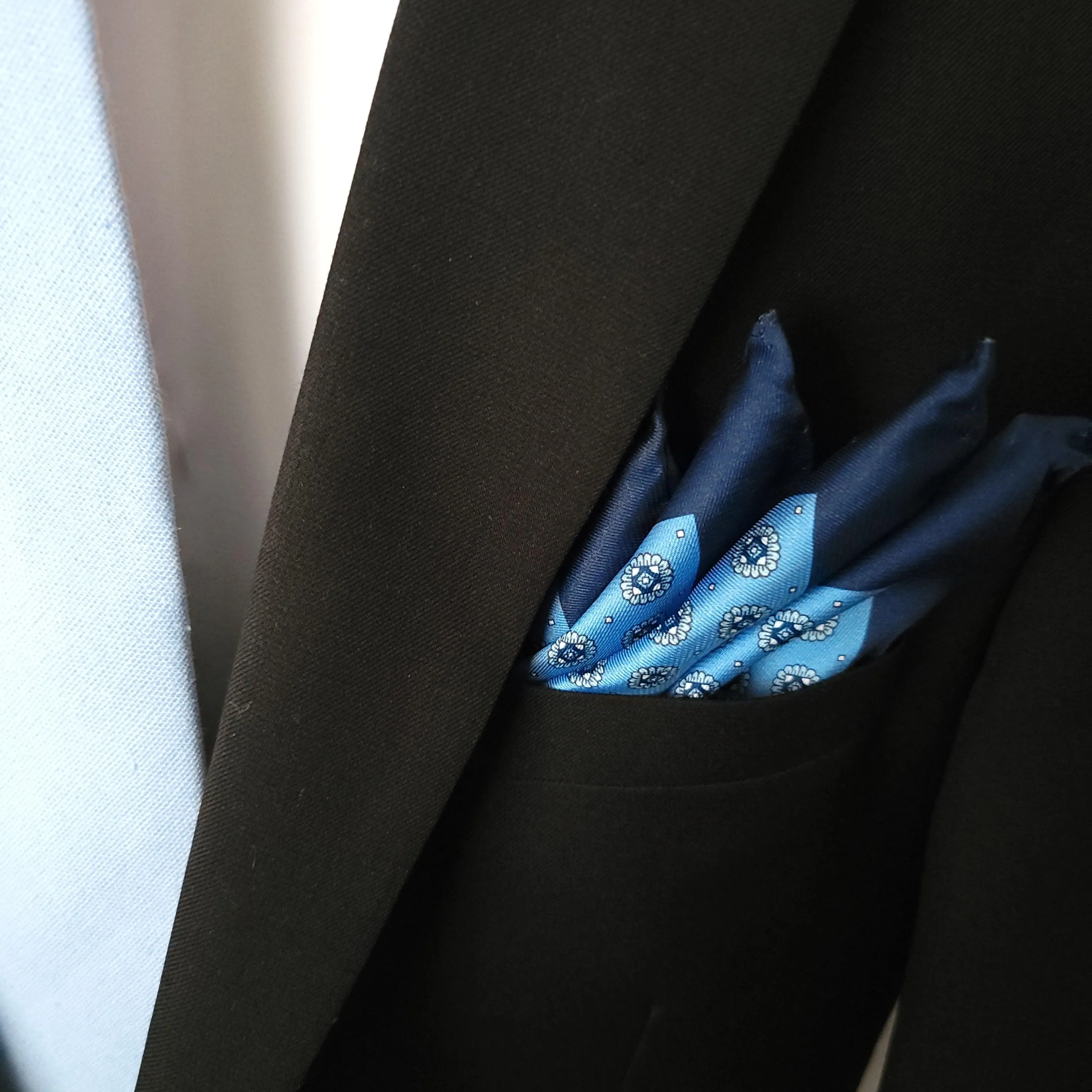 Light Blue Stylish and Elegant Silk Pocket Square