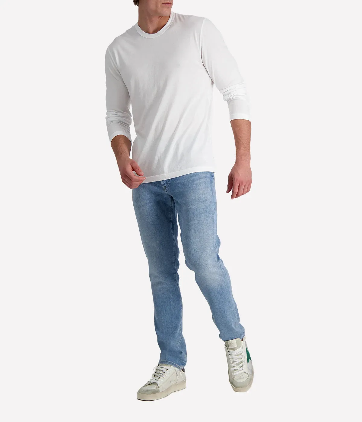 Long Sleeve Crew in White