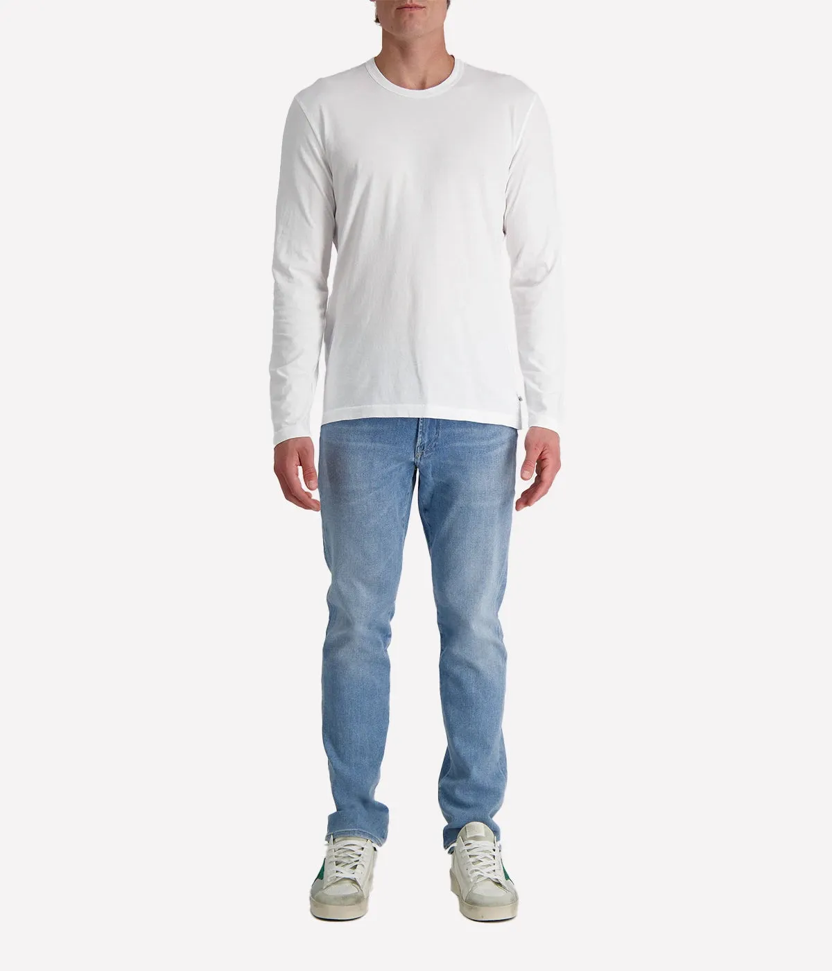 Long Sleeve Crew in White