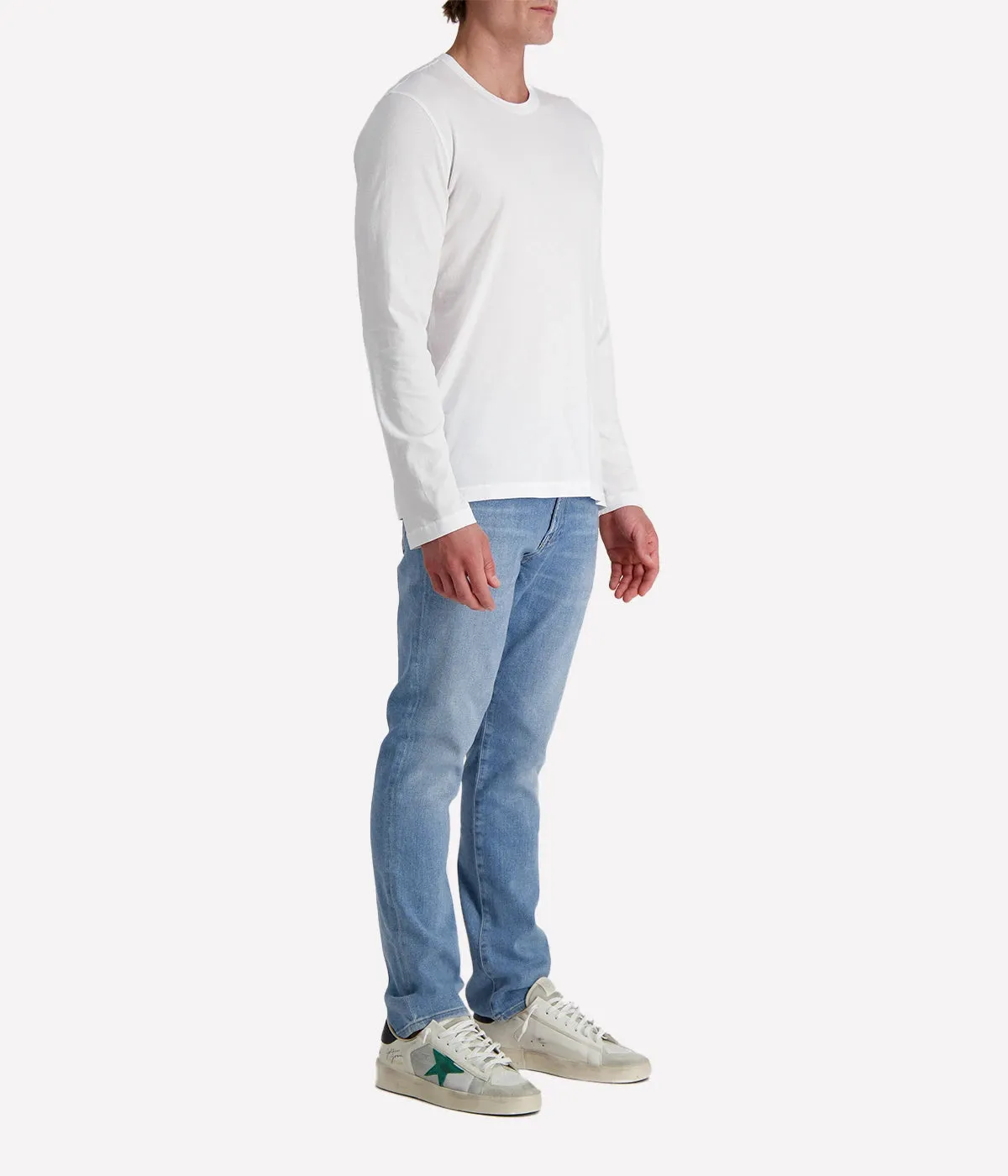 Long Sleeve Crew in White