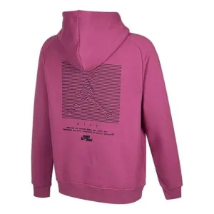 Men's Air Jordan SS22 Logo Printing Casual Sports Drawstring Fleece Lined Purple Red Sweatshirt