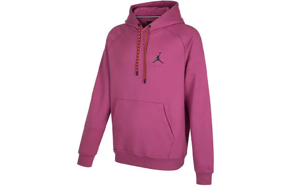 Men's Air Jordan SS22 Logo Printing Casual Sports Drawstring Fleece Lined Purple Red Sweatshirt