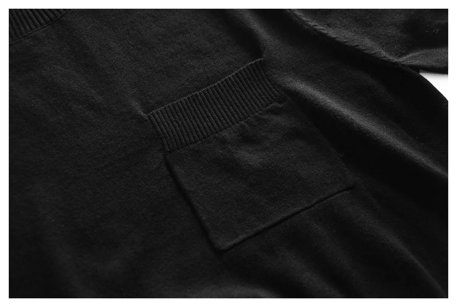 Men's Knitted Pocket T-shirt Short Sleeves